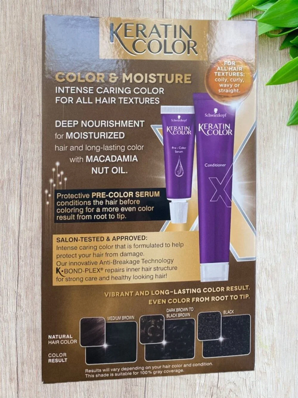 2 Schwarzkopf Keratin Color & Moisture Hair~All Textures Permanent Jet Black #1